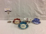 Nice collection of 4 teacups and plates incl.Paragon 