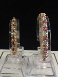 2 more beautiful tennis bracelets, both vermeil w/ red and white gemstones
