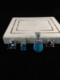 Collection of 4 sterling silver pendants w/ beautiful gemstones