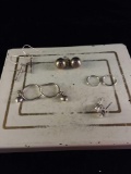 Another fine collection of 5 pairs of sterling silver earrings incl cross earrings