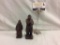 Set of 2 vintage wood European (germanic?) figurines - musician & old woman
