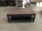 Vintage wooden coffee table w/ faux metal design on top as is some wear