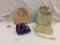 4 vintage womens purses incl. 2 Cappelli Straworld purses and a vintage purple evening bag