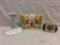 3 vintage purses/wallets incl. colorful flower scene purse (as is) & La Marquise Collins wallet