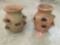 Set of two large earthenware clay planters