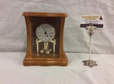 Westminster oak cased anniversary mantle clock