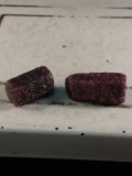 2 beautiful natural ruby crystals in display box