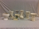 Large selection of 50's-70's porcelain vases incl. 2 USA 50's and 2 cornucopia vases