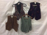 4pc. women's clothes incl. a leather vest by BB Dakota, vest by Prezzia Sportswear + sz M