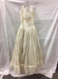 Vintage 1960's Bon Marche wedding dress w/ train; as is