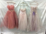 Selection of 3 vintage dresses including 1 from California Formals