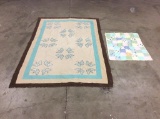 2 handmade quilts/blankets - incl. antique childs blanket and large butterfly themed quilt