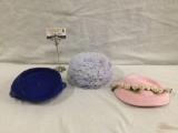 3 vintage cocktail hats incl. a Henry G. Ross original New York - Paris & a Valerie Modes