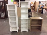 Set of three modern bookcases/storage pieces