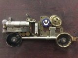 Vintage handmade mixed media car sculptural piece - framed - made form metal gears and parts
