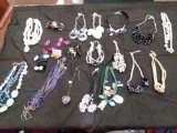 Large collection of estate necklaces and earrings, see pics