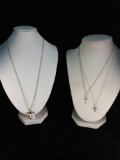 3 sterling silver necklaces w/ sterling cross pendants