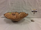 Handmade vintage maple burl free form centerpiece bowl signed by artist - 