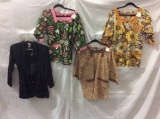 Set of 3 vintage women's art smocks + yen club ladies fitted black jacket