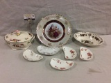 Vintage porcelain pieces incl. Haviland Limoges France dishes & Myotts Bouquet bowl