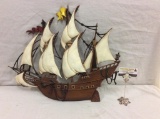 Sexton metal 1960's mid century wall hanging ship