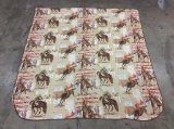 Vintage Tuscon rodeo themed blanket/sheet - good cond