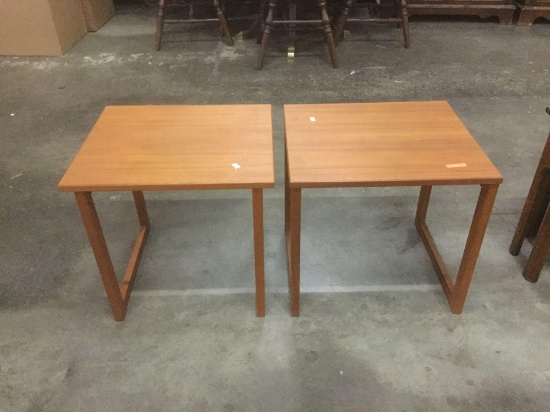 Pair of modern end tables with clean lines and modern design