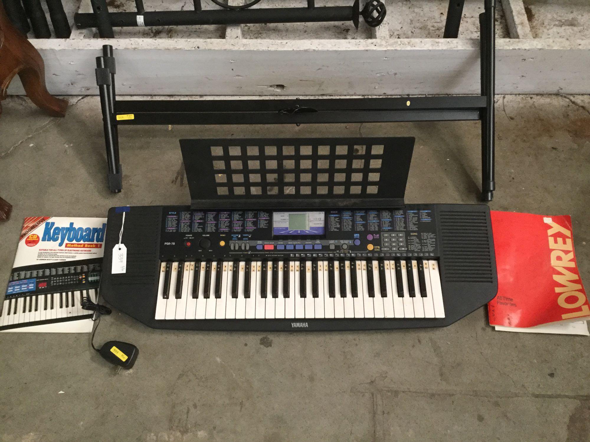 Yamaha PSR-78 synthesizer with keyboard stand, | Proxibid