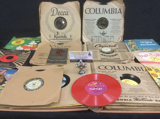 Large collection of 30+ 7 & 10" vinyls - Decca, Columbia, Capital records - Walt Disney to Country +