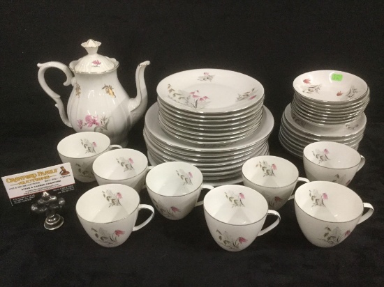 41 piece tea and dinner plate fine china set for 8 by Royal Duchess Bavaria Germany