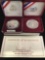 Set of 2 U.S. olympic silver one dollar proof coins from 1983 and 1995