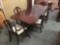 Vintage Duncan Phyfe style long Mahogany dining table with 6 matching chairs & 2 leaves