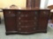 Vintage Mahogany 1940's rounded front sideboard dresser with nice pulls and dark cherry stain