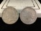 Set of 2 silver 1924 peace dollars