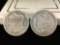 2 silver Morgan dollars, 1896 and a 1889-O