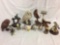 Collection of 12 porcelain bird figurines incl. owls, eagles & more - Franklin Mint & other makers