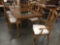 Modern oak clawfoot dining table w/ tiled glass inlay top & 8 chairs w/ vintage styling