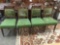 Set of 4 mid 1800's carved upholstered back chairs with stud detail - as is