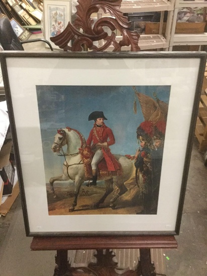 Framed print of Royal British Officer on horseback