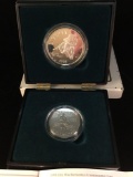 1995 civil war commemorative silver prood dollar and clad half dollar w/ COA