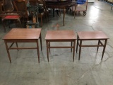 Set of 3 teak mid century nesting tables