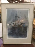 Trawler in Home Port framed print y Nita Engle signed & #'d 63/950