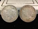Set of 2 silver 1922 peace dollars
