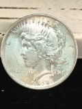 Brilliant 1924 silver peace dollar