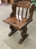 Vintage oak solidly made childrens chair