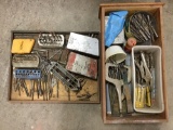Collection of metal drillbits and other shop hand tools - see pics