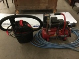 Pro Force air compressor w/ hose and small shop-vac