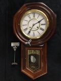Large Waltham 31 day chime regulator clock w/ key in good cond