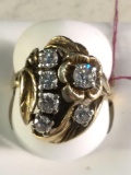 14K gold ring w/ 6 diamonds @ .78ct weight & SI1 clarity, size 7 @ 7.7 grams