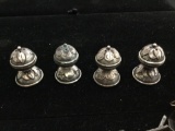 2 pair of antique sterling silver salt and pepper shakers